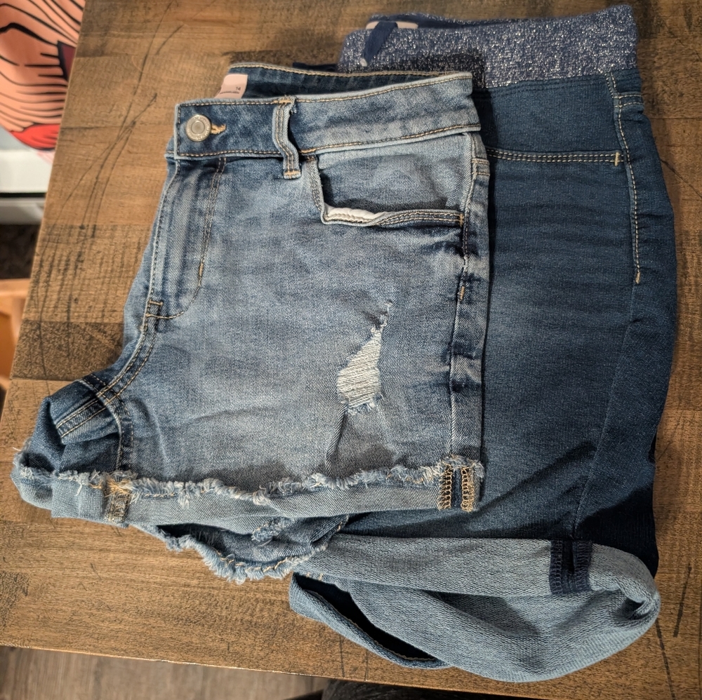 SO Girls Jean Shorts Pair. Girls Size 14.